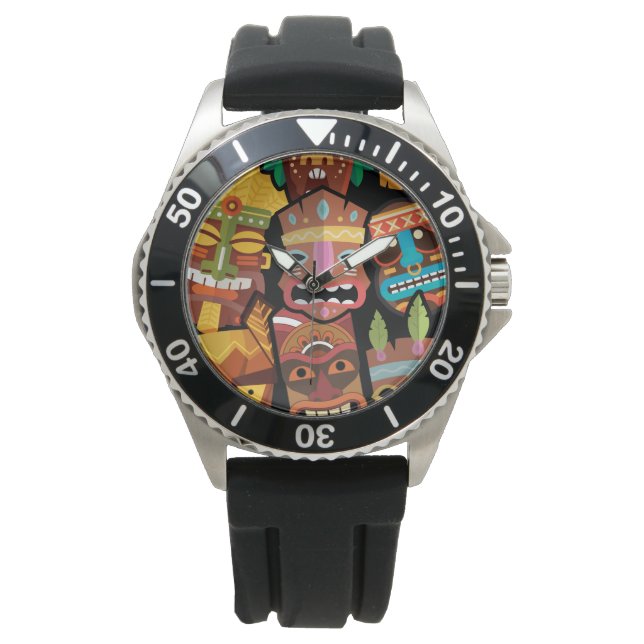 TIKI Patroon 5 Horloge (Voorkant)