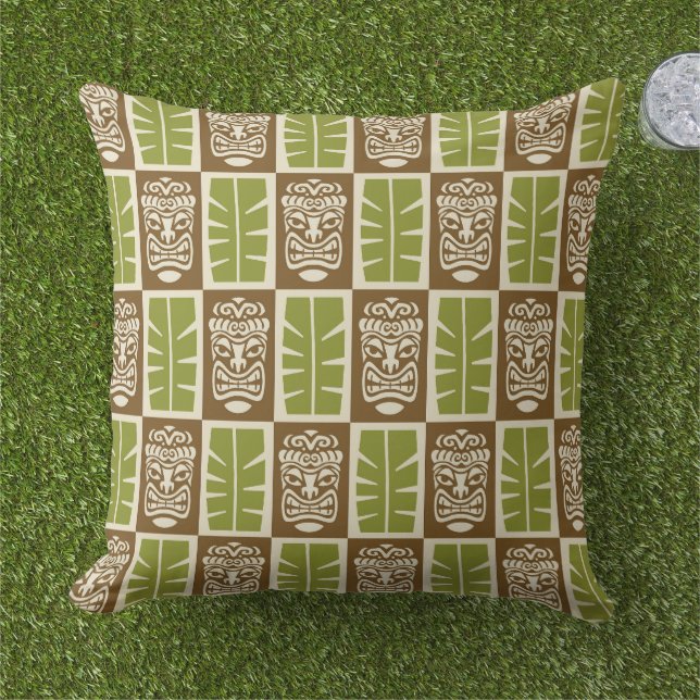 Tiki-patroon Buitenkussen (Gras)
