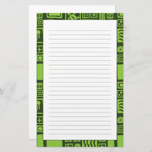Tiki Pattern Briefpapier (Voorkant / Achterkant)