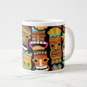 Tiki Pattern Extra Grote Beker (Voorkant rechts)