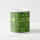 Tiki Pattern Extra Grote Beker (Voorkant)