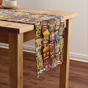 Tiki Pattern Lange Tafelloper