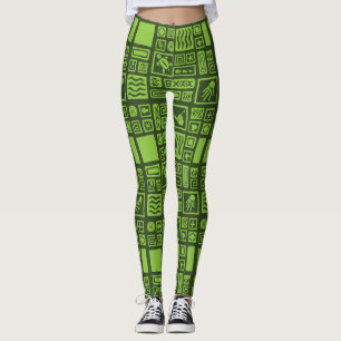Tiki Pattern Leggings