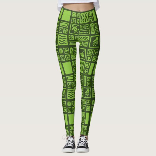 Tiki Pattern Leggings (Voorkant)