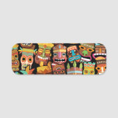 Tiki Pattern Naamplaatje (Voorkant)