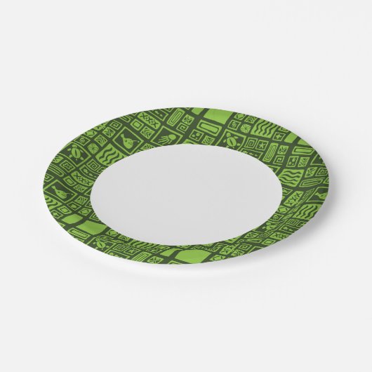 Tiki Pattern Papieren Bordje (Gekanteld)