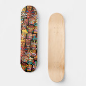 Tiki Pattern Skateboard (Voorkant)