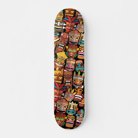 Tiki Pattern Skateboard (Voorkant)