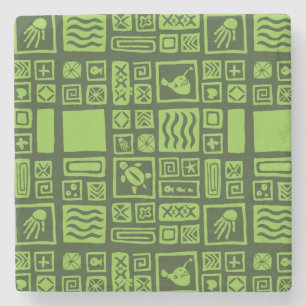 Tiki Pattern Stenen Onderzetter