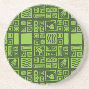 Tiki Pattern Zandsteen Onderzetter