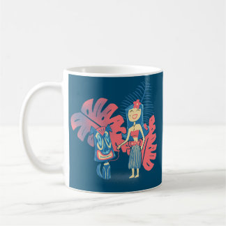 Tiki Pets Tropical Island Cute Girl met Tiki Dog Koffiemok