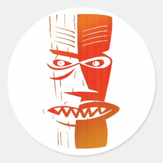 Tiki Ronde Sticker (Voorkant)
