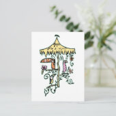 Tiki Room vogels op een Perch van Tiki Ony Briefkaart (Staand voorkant)