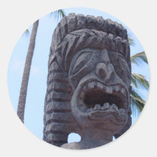Tiki Standbeeld in Kona, Hawaï - Sticker