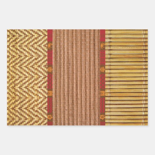 Tiki texturen bamboe en riet inpakpapier vel (Voorkant)