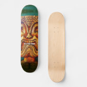 Tiki Time Cool Fun Fierce Retro Tropisch Skateboard (Voorkant)