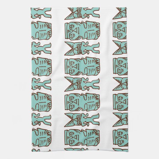 Tiki Time in Aqua Theedoek (Verticaal)