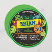 TIKI TIME LUAU Invitation de fête d'anniversaire (Devant / Derrière)