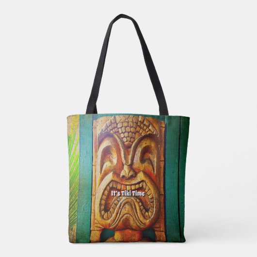 Tiki Time Tropical Fun Fierce Cool  Retro Draagtas (Achterkant)