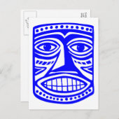 Tiki Toby - Blauw Briefkaart (Voorkant / Achterkant)