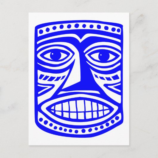 Tiki Toby - Blauw Briefkaart (Voorkant)