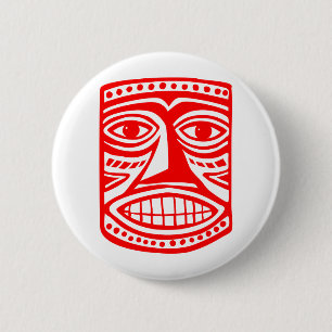 Tiki Toby - Red Ronde Button 5,7 Cm