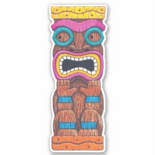 Tiki Totem 1 Sticker (Voorkant)