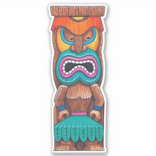 Tiki Totem 2 Sticker (Voorkant)