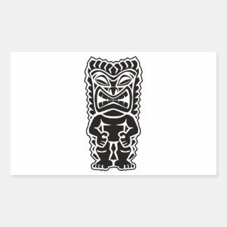 tiki totem rechthoekige sticker