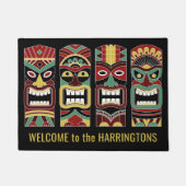Tiki Totems aangepaste tekstdeurmat Deurmat (Voorkant)