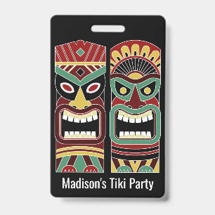 Tiki Totems texte personnalisé badges