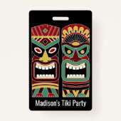 Tiki Totems texte personnalisé badges (Devant)
