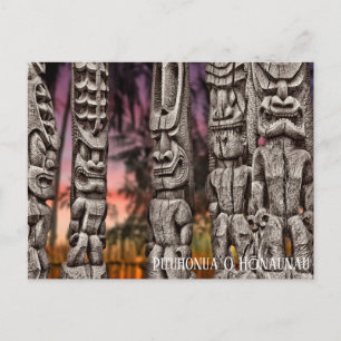 Tiki Tribale Raad met dramatische hemel, Briefkaar Briefkaart