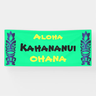 Tiki Tropical Hawaiian Aloha Ohana Familiereünie Spandoek