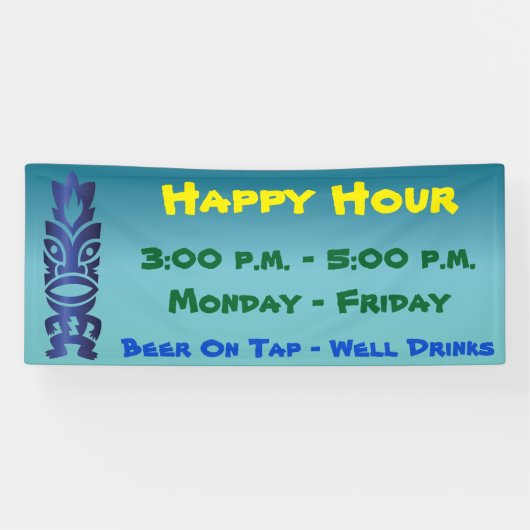 Tiki Tropical Hawaiian Theme Spandoek (Horizontaal)