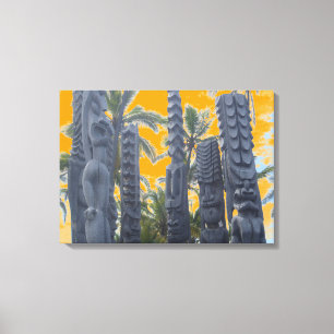 Tiki tropical homme statue toile enveloppé