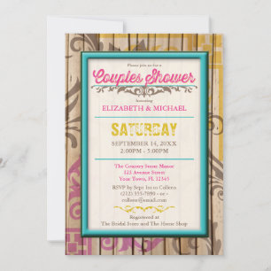 Tiki Tropical Tattoo Couples Invitation douche en