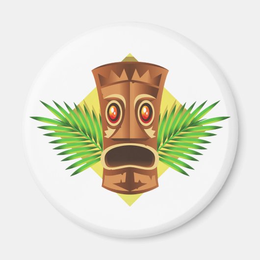 Tiki Tropisch beeld met palmen Magneet (Voorkant)