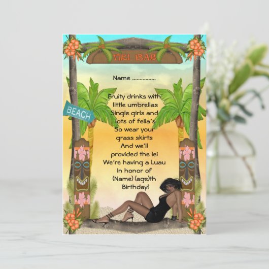 Tiki - Uitnodiging (Staand voorkant)