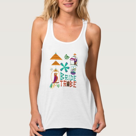 Tiki Vogels Modern retro BRIDE TRIBE Tanktop (Voorkant)