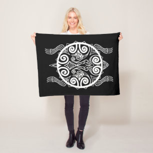Tiki Warrior Turtle Tattoo Fleece Deken