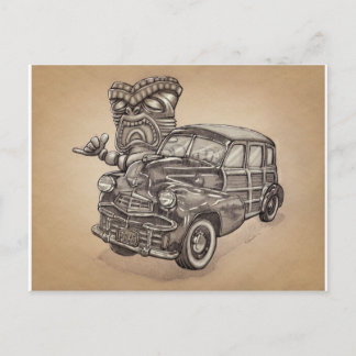 Tiki Woodie Briefkaart