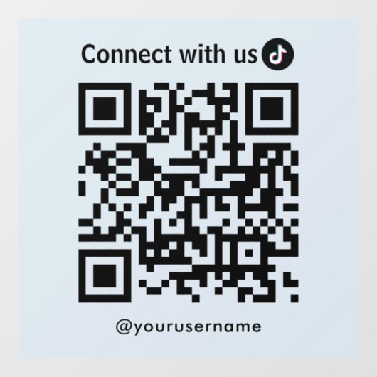TikTok Connect Met Amerikaanse QR Code Soft Navy Raamsticker (Vel)