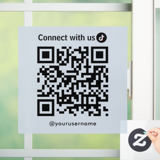 TikTok Connect Met Amerikaanse QR Code Soft Navy Raamsticker (Huis)