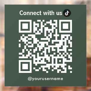 TikTok Connect met ons QR Code Forest Green Raamsticker