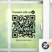 TikTok Connect Met Ons QR Code Modern Minimalist Raamsticker (Huis)