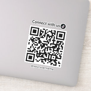 TikTok Connect met US QR Code Wit Sticker