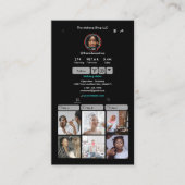 TikTok Grijs Social Media QR Code Visitekaartje (Voorkant)