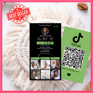 TikTok Money Green QR-code sociale media Visitekaartje