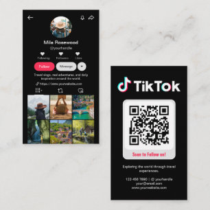 Tiktok Profielfoto Raster Volg Me QR-code Zwart Visitekaartje